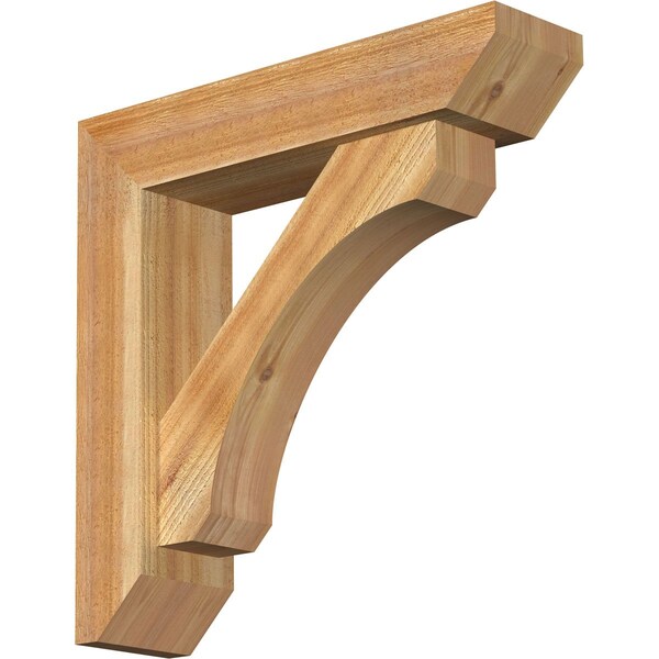 Ekena Millwork Legacy Slat Rough Sawn Bracket w/ Offset Brace, Western Red Cedar, 6"W x 24"D x 24"H BKT0604X24X24LEC06RWR - main